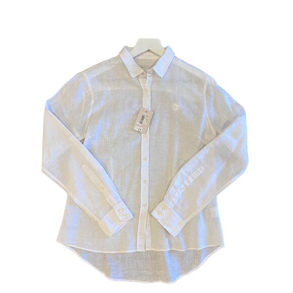 Peter Millar | Linen White Button-Down Shirt | M - Picture 4 of 5